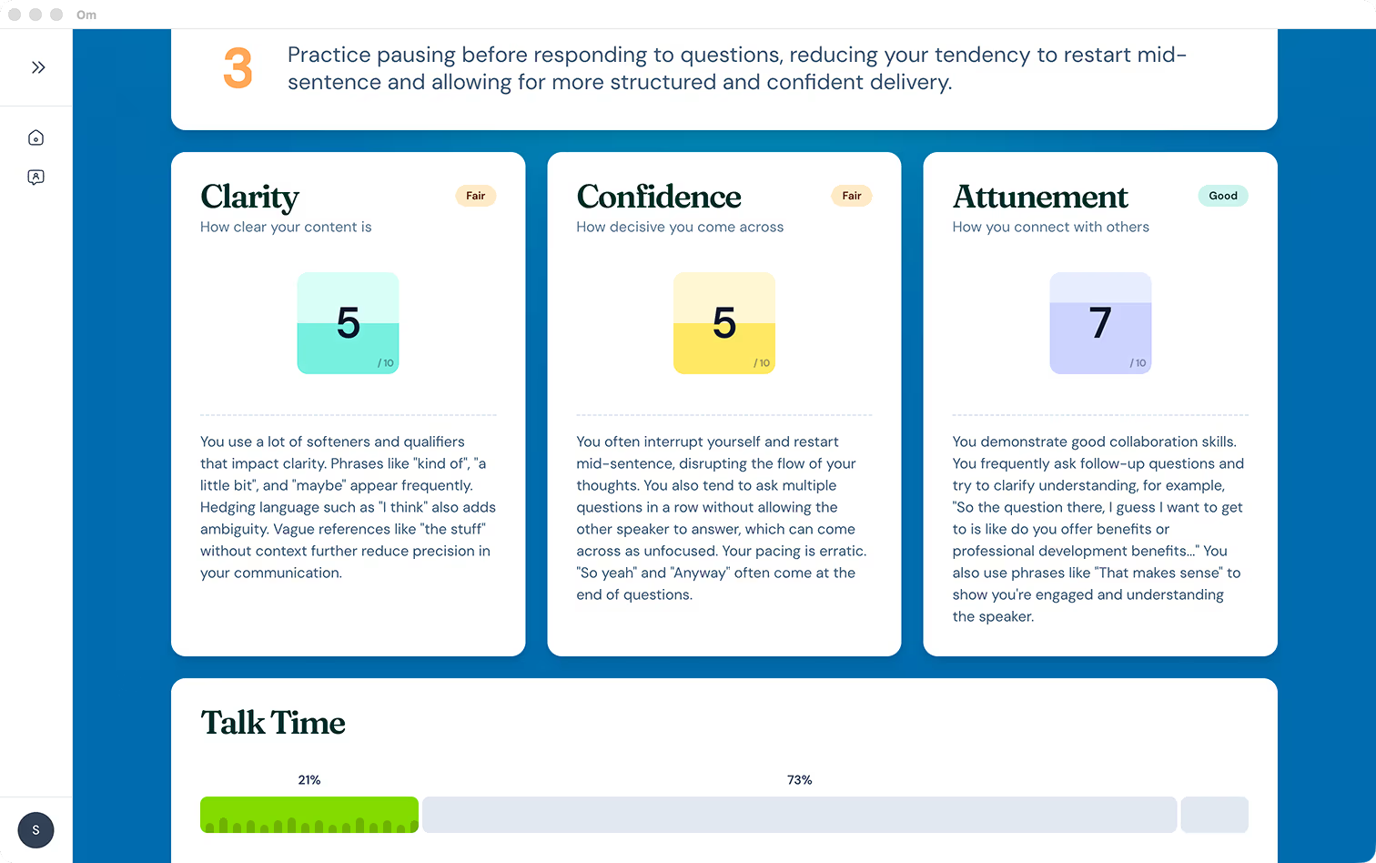 Om Communication Coach screenshot